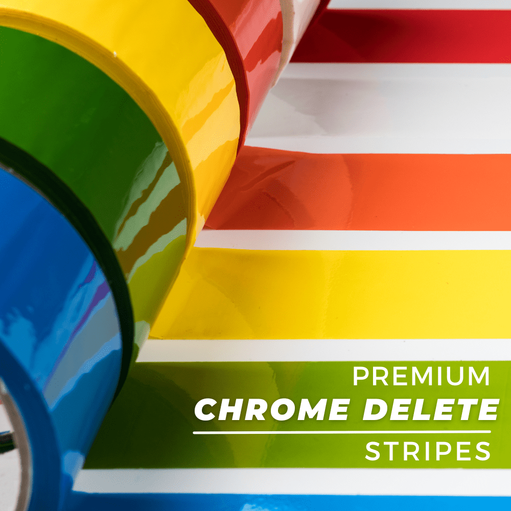 CHROME DELETE / CUSTOM VINYL WRAP TAPE STRIPES | AVERY DENNISON | MATTE GUNMETAL METALLIC | 840-M