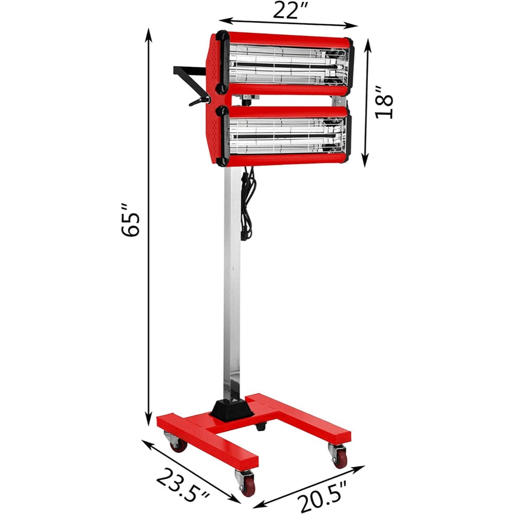 2000W DUAL LAMP INFARED HEATER WITH STAND - 2X 1000W INFARED HEATERS