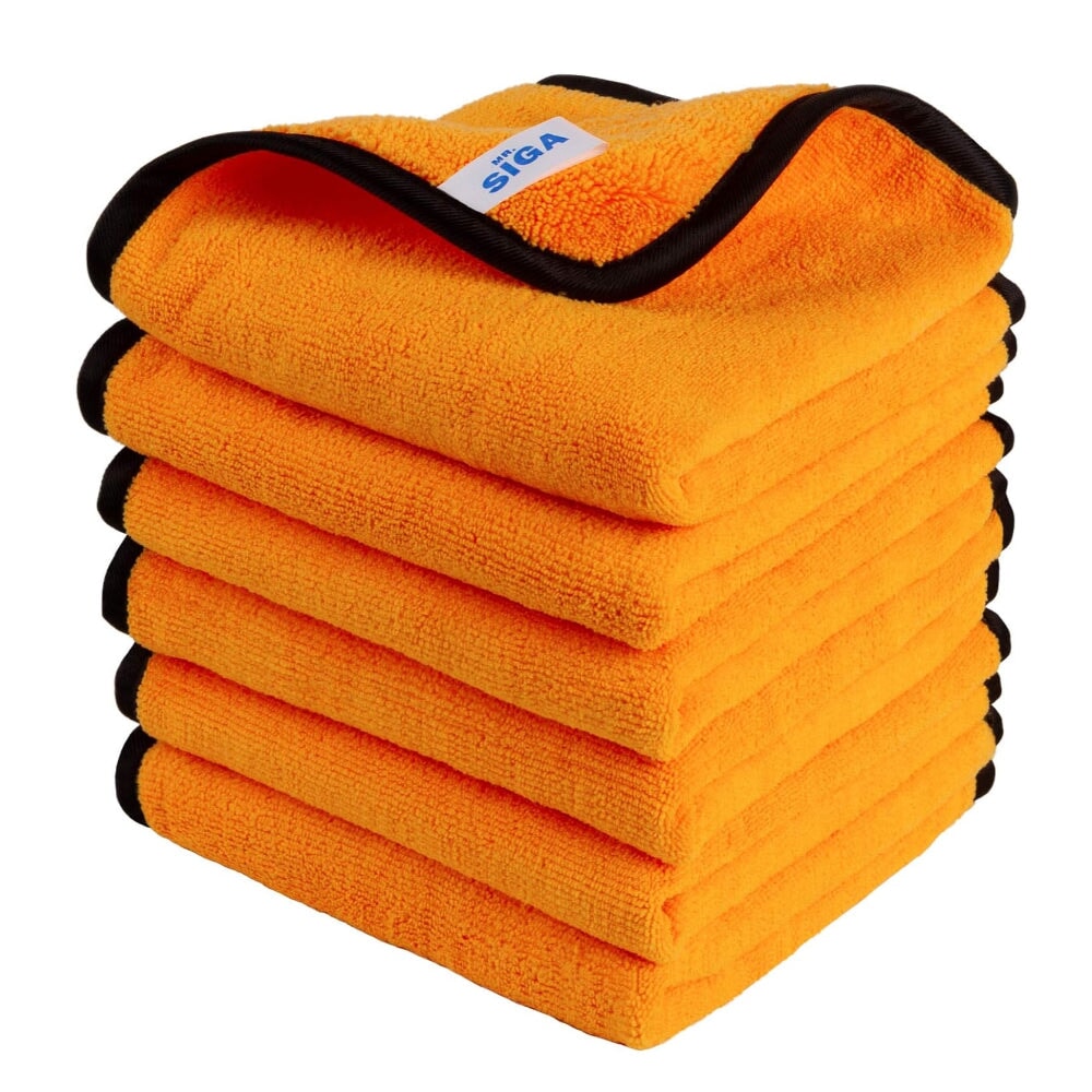 MR.SIGA PREMIUM MICROFIBER DETAILING TOWELS, 6 PACK