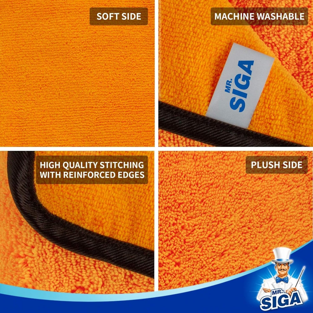 MR. SIGA PREMIUM MICROFIBER DETAILING TOWELS, 6 PACK