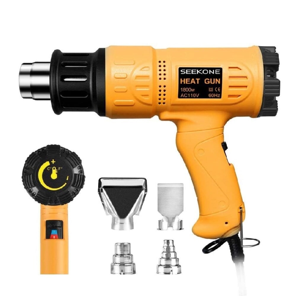 SEEKONE HEAT GUN | 1800W | 2-TEMP SETTING WITH OVERLOAD PROTECTION FOR CAR WRAPPING - VARIABLE TEMPERATURE CONTROL